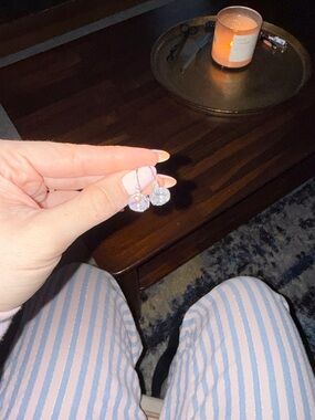 Sparkling Round Crystal Drop Earrings - Clear